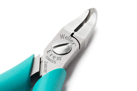 5 Inch Angled Tip Cutter With Ergonomic Co Molded Grip For SMT Lead Trimming, Durable Eremadium Tool Steel, EMOS Stop