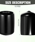 12 Pack 1 Inch Rubber End Caps And Plugs For Metal Tubing Round Black Protective Caps With Screw Thread Protectors Vinyl Cover