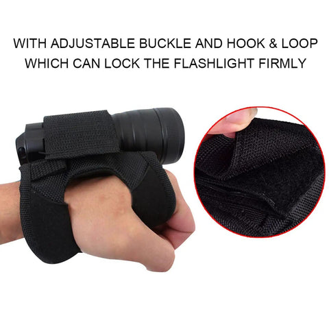 Diving Light Glove With Adjustable Wrist Strap Flashlight Holder Waterproof Nylon Mount for hands-free use in wet environments