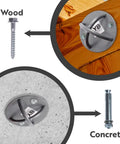 Beefy Industrial Strength Ceiling Hooks Set With Anchors And Bolts for wooden and concrete ceilings installation