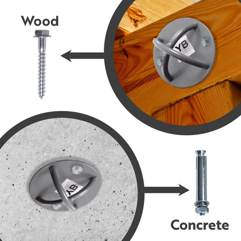 Beefy Industrial Strength Ceiling Hooks Set With Anchors And Bolts for wooden and concrete ceilings installation