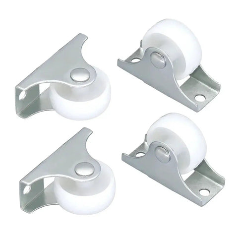 Small Fixed Non Swivel Rubber Furniture Casters With Sturdy Plastic Base For Drawers Cabinets And Trolleys Smooth As Silk Glide One Point Two Five Inch Quiet Caster Wheels 4 Pack No Sweat Setup