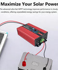 High-Efficiency MPPT Solar Charge Controller 30A 1200W with Step-Up to 48/60/72V connected to solar panel and battery
