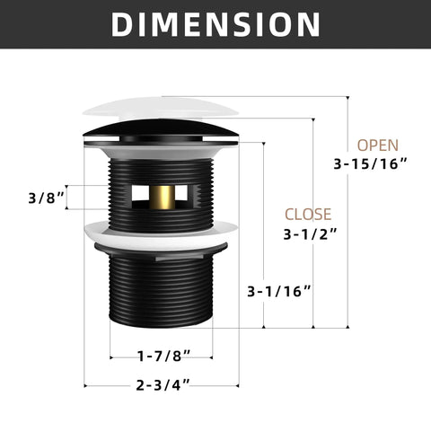 Freestanding Bathtub Drain Kit With Universal Fine Thread And Coarse Brass Thread Bushing Assembly Anti Rust Matte Black Finish Easy Install For Standard Tubs Durable Leak Free Drain Solution dimensions