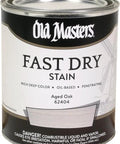 Aged Oak Fast Dry Wood Stain Quart for quick wood projects, oil-based stain with rich deep color in a metal can.