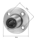 LM8UU Round Flange Linear Ball Bearing Bushing 8 mm Bore Shop Grade Chrome Steel with dimensions 32mm x 24mm.