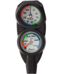 Compact Scuba Console PD2 Mini With Imperial Depth Gauge And Mini Manometer Pressure Gauge For Deep Dives, front view