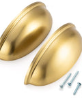 Brushed Gold Cabinet Pulls 3 Inch Hole Centers Bin Cup Handles Pack Of 10 Zinc Alloy Rust Resistant