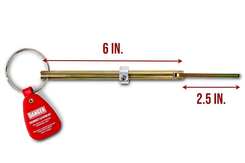 Beefy Universal Elevator Drop Key 2 Pack With Red Hang Tag, 6-inch shaft, 2.5-inch knuckle, emergency hoistway door tool