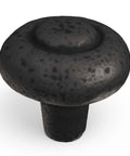 Solid Core Black Iron Cabinet Knobs For Kitchen And Dresser, One And One Quarter Inch Heavy Duty Metal Pulls For Doors And Drawers, Boss Level Refined Rustic Collection By Hickory Hardware, One Pack