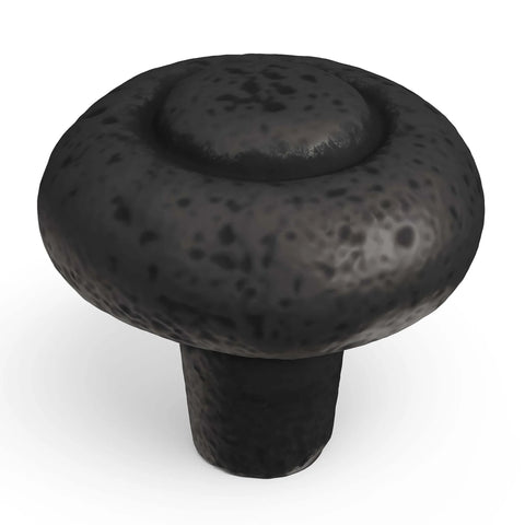 Solid Core Black Iron Cabinet Knobs For Kitchen And Dresser, One And One Quarter Inch Heavy Duty Metal Pulls For Doors And Drawers, Boss Level Refined Rustic Collection By Hickory Hardware, One Pack