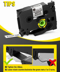Heavy Duty White Heat Shrink Tube Labels For Cable Wiring 12mm Self Sealing Wire Markers shown with label maker tips.