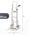 Dual Handle Stair Climbing Hand Truck With 500 Pound Capacity Aluminum Dolly For Heavy Appliances And Furniture 8 Inch Puncture Resistant Wheels Large Nose Plate 54 Inch By 18.5 Inch Heavy Duty Mover For Home And Jobsite