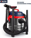 Wet And Dry Vacuum 5 Gallon Stainless Steel Shop Vacuum With Blower Five Point Five Peak HP Copper Motor For Home Garage