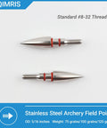 Heavy Duty Stainless Steel Archery Field Points Set 75 100 And 125 Grain Five Sixteenths Inch Screw In Arrow Tips