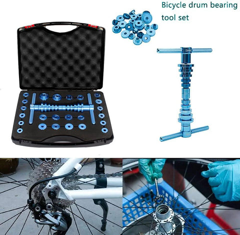Aluminum Alloy Bicycle Bearing Press Set For Universal Wheel Hub Installation And Repair with case and tools displayed