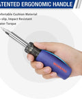 Hand holding 11 In 1 Screwdriver And Nut Driver Set With Comfort Grip And Interchangeable Bits All In One Tool