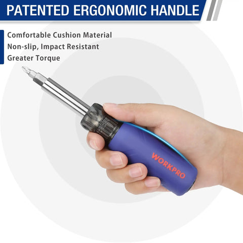 Hand holding 11 In 1 Screwdriver And Nut Driver Set With Comfort Grip And Interchangeable Bits All In One Tool