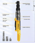 Professional 3/8 Cordless Ratchet Wrench With Brushless Motor And Knockout Torque For Fast Bolt Retrieval And Smooth Operation with aluminum alloy housing.