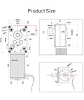 Technical diagram of Worm Gear DC Gearbox Motor 5840-31ZY 12V To 24V with dimensions and specifications.