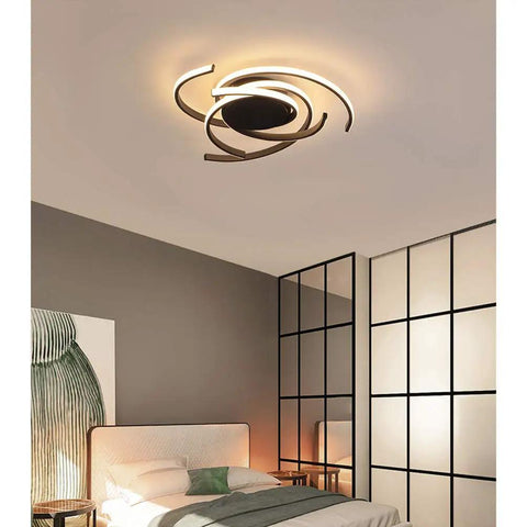 Bedroom with Dope Sleek Modern LED Ceiling Light Flush Mount With Dimmable Acrylic Panel Minimalist Living Room Pendant Remote Control