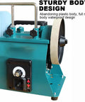 Heavy Duty 10 Inch Water Cooled Knife Sharpener With Variable Speed And Wet Dry Dual Mode For All Knives And Chisels, metal body design.