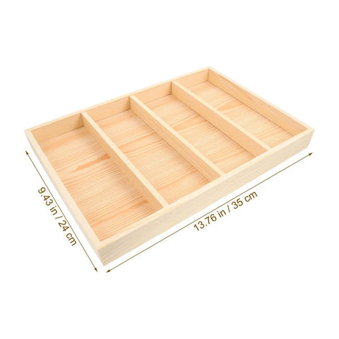 Top Shelf Wooden Jewelry Tray With Four Spacious Slots For Rings And Chains Super Easy Dresser Organizing Plate dimensions 13.76 x 9.43 inches.