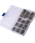 Hardcore 440 Piece 304 Stainless Steel Hex Head Socket Screws And Nuts Assortment Kit M3 in plastic organizer case