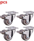 Four Piece Furniture Casters With Soft Rubber Swivel Wheels Features smooth rolling glide, solid shock absorption, scratch-free design.