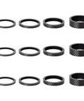 Carbon Fiber Headset Spacers Set For One And One-Eighth Inch Stems, 12 Pcs With 2mm 3mm 5mm 10mm Spacers for MTB BMX Road Bikes