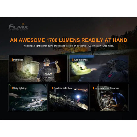 PD35 V3.0 Rechargeable Tactical Flashlight 1700 Lumens EDC With Organizer Black, A Beast For Duty And Outdoors, USB C Rechargeable, Compact Yet Powerful, Long Battery Life For Emergencies