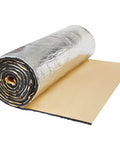 Beefed Up Car And Truck Sound Deadener And Heat Shield Underlay Mat With Aluminum Foil Foam, 6mm, rolled view showing thickness and material