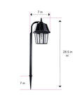 Black Solar Garden Light With Shepherd Hook Outdoor Pathway Lamp Resin Acrylic Body And Cast Aluminum Post 21 Inch Tall Bright 80 Lumens