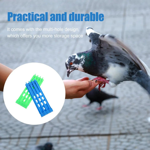 Must Have Ring Holder Organizer Rack For Racing Pigeons And Poultry Ring Storage Foot Ring Rack in use with pigeon