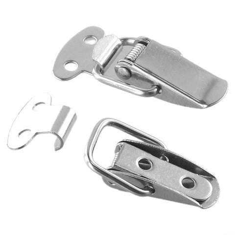 Heavy Duty Stainless Steel Spring Loaded Toggle Latch Catch Clip For Secure Case Box And Cabinet Storage With Rust Resistant Build For Workshop Office And Tool Chest Projects showing two toggle latches.
