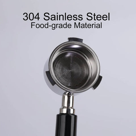 51mm Bottomless Portafilter With 3 Ears For Dedica EC680 EC685 Espresso Machine, showing 304 stainless steel construction.