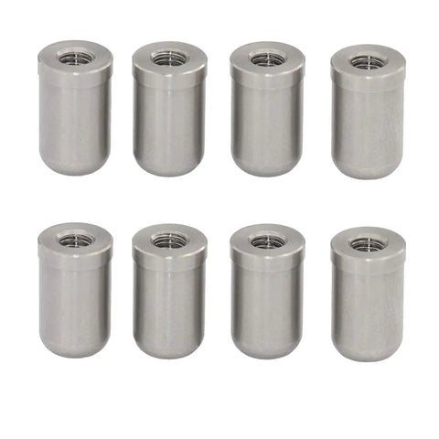 8 Piece AFM DOD Oil Passage Seal Plug Set For 2005 To 2019 Gen IV And Gen V LSX And LT Engine Series Including 4.8L 5.3L 6.0L 6.2L L99 L83 L86 LT1 LT4 LT5 Easy Install Durable Black Finish displayed in two rows.