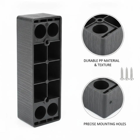 Sturdy Black Plastic Sofa Feet With Screws Replacement Legs For Couch And Cabinet Elevate For Easy Floor Cleaning 1 Pack