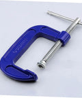 4 Inch Thickened G Clamp With Quick Release For Woodworking And DIY Projects Heavy Duty Metal C Clamp in blue on white background