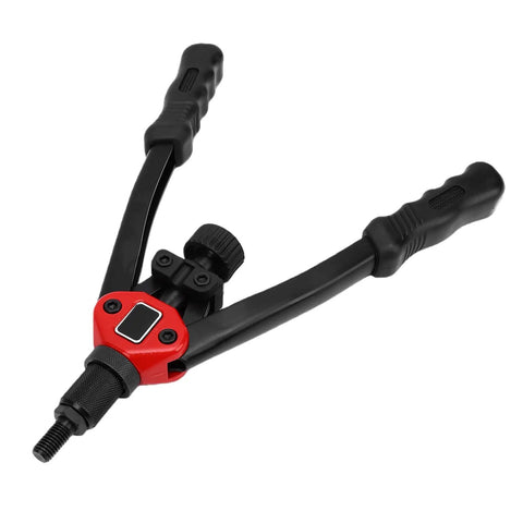 Pressure Rivet Nut Tool Kit Set Durable Rivet Nut Gun For Boats Bikes And Metalwork Carbon Steel 320mm Length Pro Grade Rivnut Tool For DIYers And Pros, black and red hand rivet nut tool