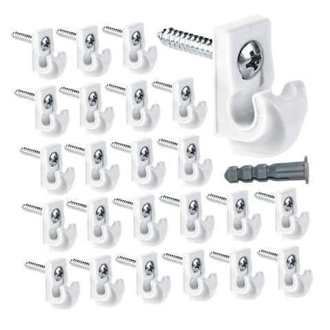 24 Piece Wall Clip Shelf Hooks Set For Wire Shelves And Cabinets Easy Install Loop Clips In Stainless Steel Durable Hardware
