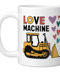 White ceramic mug with 'Love Machine' tractor design for Valentine Gift For Farmers Love Machine Tractor Mug White Ceramic Coffee Cup For Rural Lovers And Tractor Enthusiasts Perfect Farmhouse Decor Gift For Anyone