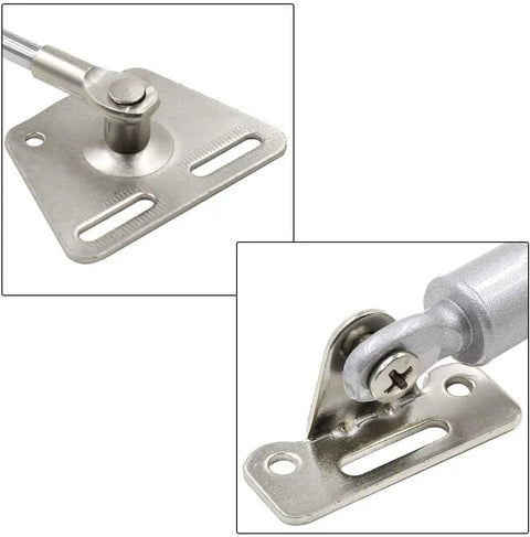 Close-up of metal heads from Beefy 30N 6.8 Lb Hydraulic Cabinet Lift Supports With Soft Close Lid Gas Spring Action 11.4 Inch Length Pack Of 4