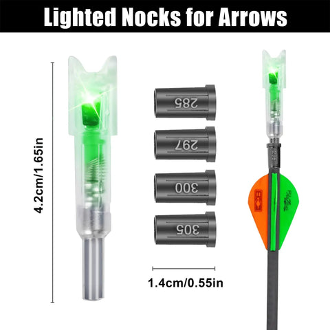 Three Pack LED Lighted Nocks For Crossbow Bolts Universal Fit With Half Moon Design Fits.285/.297/.300/.305 Inner Diameters