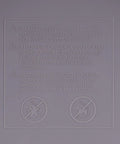 Warning label detail on airtight pet food storage container with scoop big 69 quart capacity BPA free FDA grade removable wheels gray