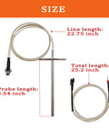 RTD Temperature Probe Sensor For Wood Pellet Grills 700 And 820 Series High Temperature Meat Probe Replacement Plug And Play Durable Sensor For Precise Even Cooking And Consistent Grilling, 3.54-inch probe, 22.75-inch line