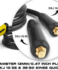 Heavy Duty 600A Electrode Holder Kit With Cable And Ground Clamp For Arc Welding Stinger With Dinse 10-25 And 35-50 Plugs