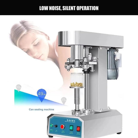 Industrial Grade Automatic Can Capping Machine Electric Vacuum Sealer For Round Cans And Jars, featuring silent operation and fast sealing.