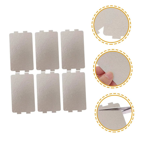 6Pcs Mica Sheet Thermal Pad Kit For Microwave Oven Waveguide Cover And Heat Insulation Easy To Cut DIY Home Appliance Repair Parts