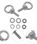 Heavy Duty M6x20 Stainless Steel Eye Bolts With Closed Ring For Hanging, Concrete Anchors And Lifting, Suspension, Rope Or Chain Mounts Built To Resist Corrosion In Tough Environments, Ideal For Workshop, Garage Or Construction Sites. M6 washers and nuts included.